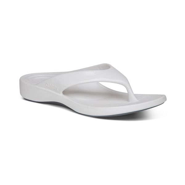 Aetrex Women's Maui Flip Flops - White | USA 19ZMRRH